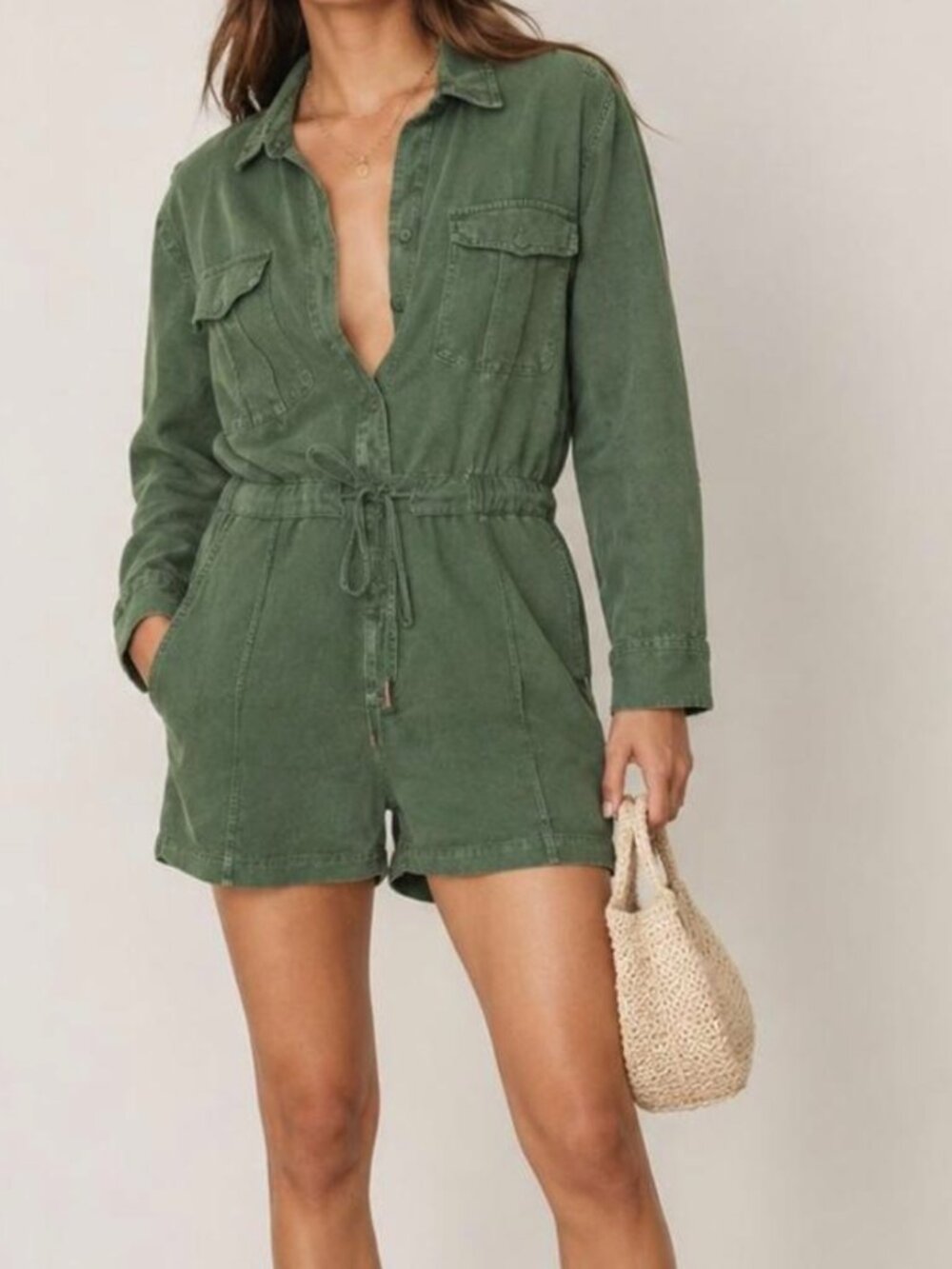 Utility YFB Young Fabulous & Broke Linen Blend Romper size S